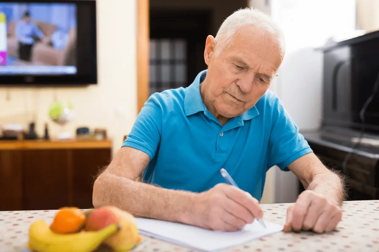 veteran filling a form